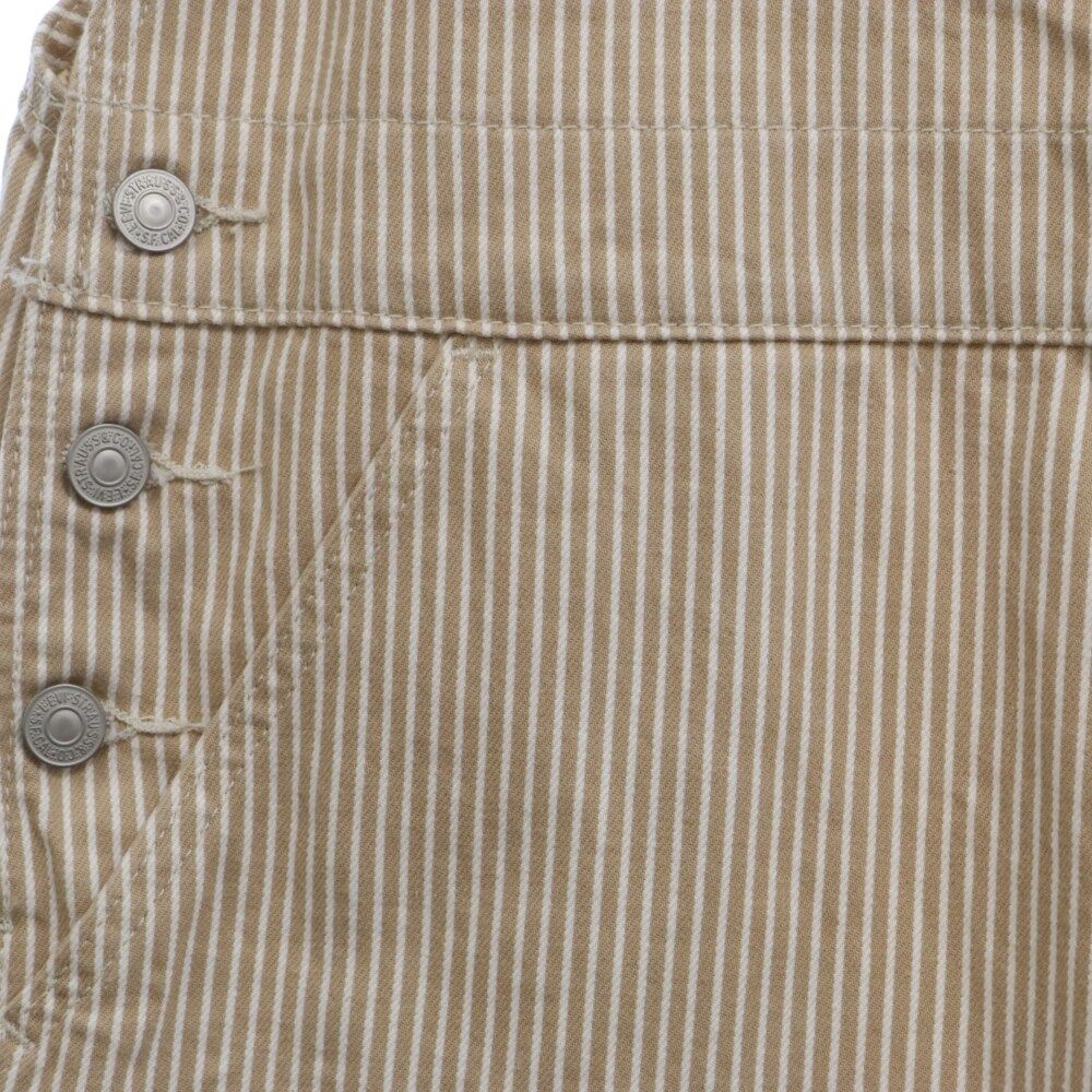 Levi's オーバーオール サイズL ストライプ　【新品・未使用】　ベージュ Levi's (リーバイス) Striped Overalls ストライプ