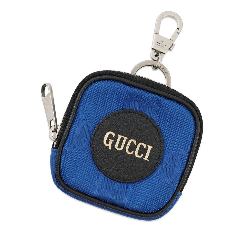 GUCCI コインケース　オフザグリッド　GG柄　ナイロン　レザー　黒 GUCCI 【返品OK】【新品同様】グッチ オフ ザ グリッド Gucci