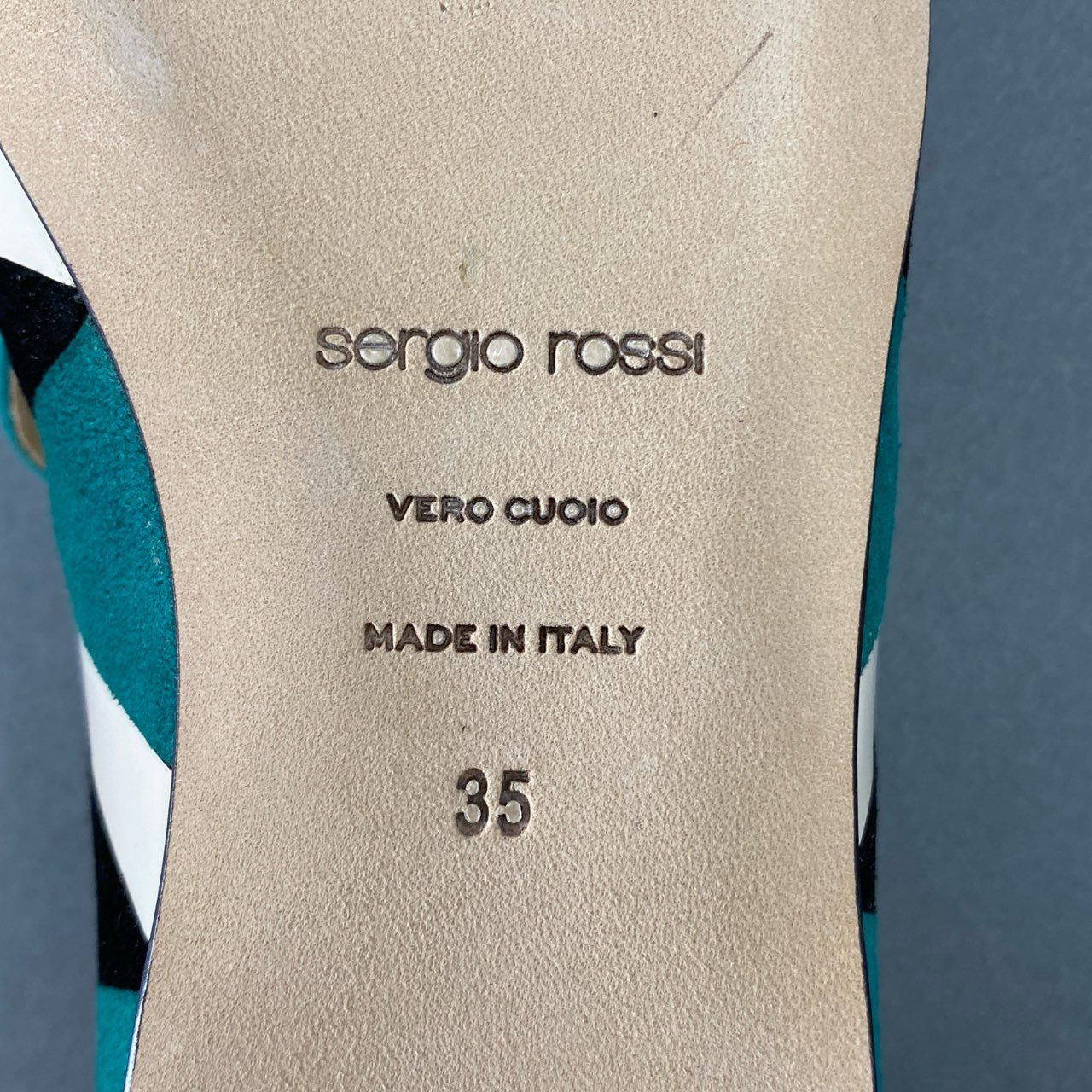 6i20 《極美品》 sergio rossi セルジオロッシ SR1 メタルプレート 