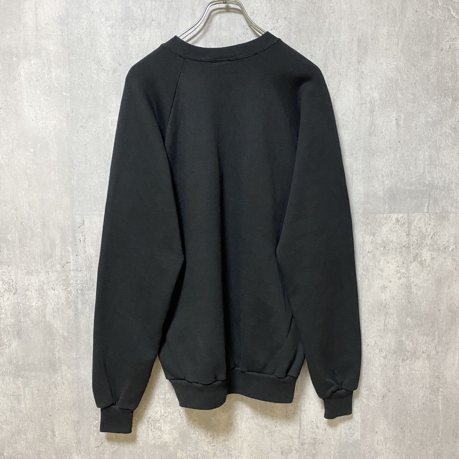 古着 used　80s 80年代　USA製　JERZEES ジャージーズ　長袖刺繍スウェット　黒　ブラック　レトロ　XLサイズ