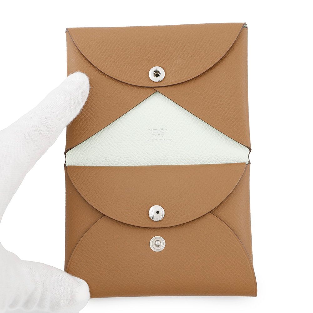 エルメス カルヴィ デュオ エプソン ゴールド シルバー金具 U刻印 HERMES エルメス カルヴィデュオ エプソン レザー ゴールド