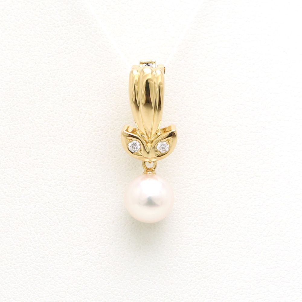 楠本質店 元住吉 ポーラ K18 パール-ダイヤ ペンダントトップ パール7mm ダイヤモンド0.04ct