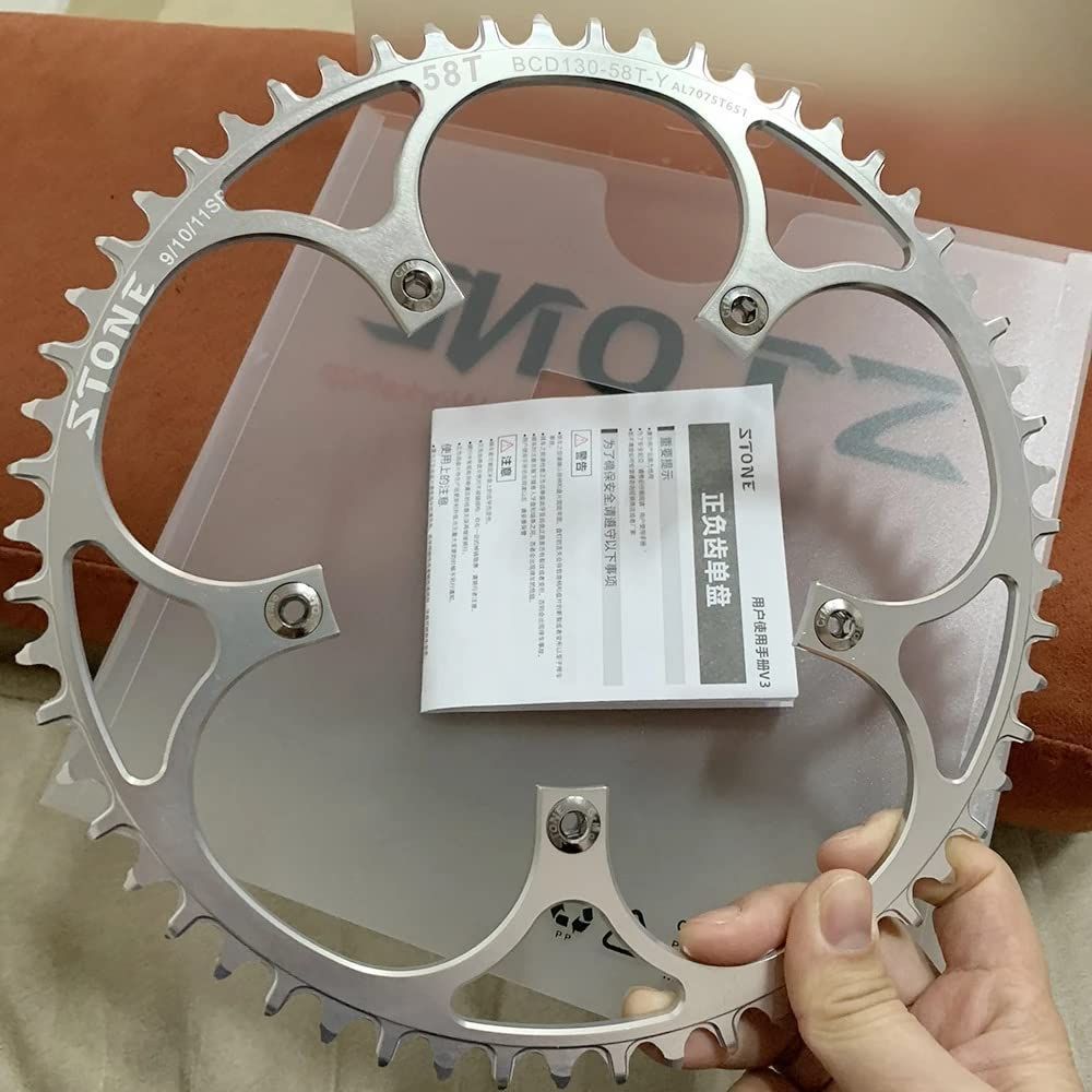 stone 58t 楕円チェーンリング　新品 チェーンリング STONE 58T 楕円 BCD130mm オーバル 折りたたみ