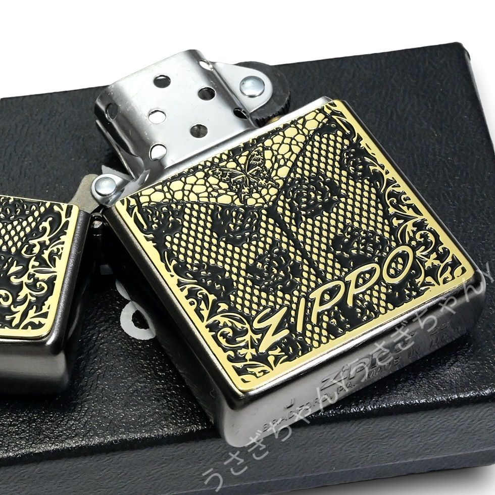 zippo☆限定☆ブラックメタルGD☆セクシー＆バタフライ☆ジッポ