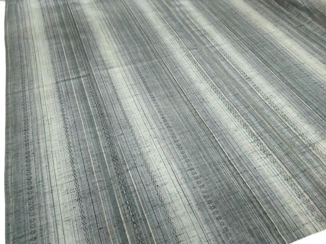 平和屋着物▽上質な紬 単衣 花織 縞 正絹 DAAV5954az WWW_WOWDIGSITE_COM