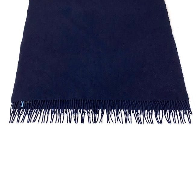エルメス マフラー ネイビー クリーニング済み 美品 カシミア