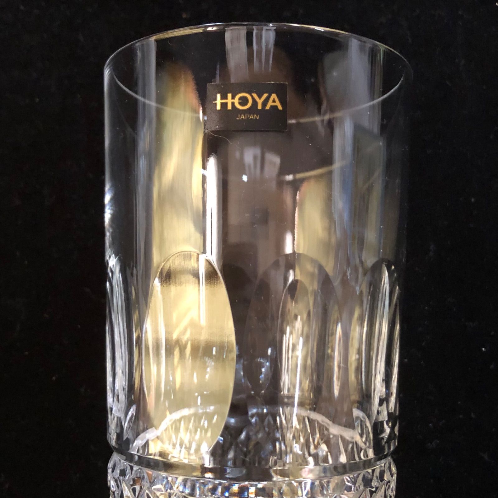 未使用 廃盤 HOYA 保谷 クリスタルガラス 魚小紋 タンブラー 6客セット 