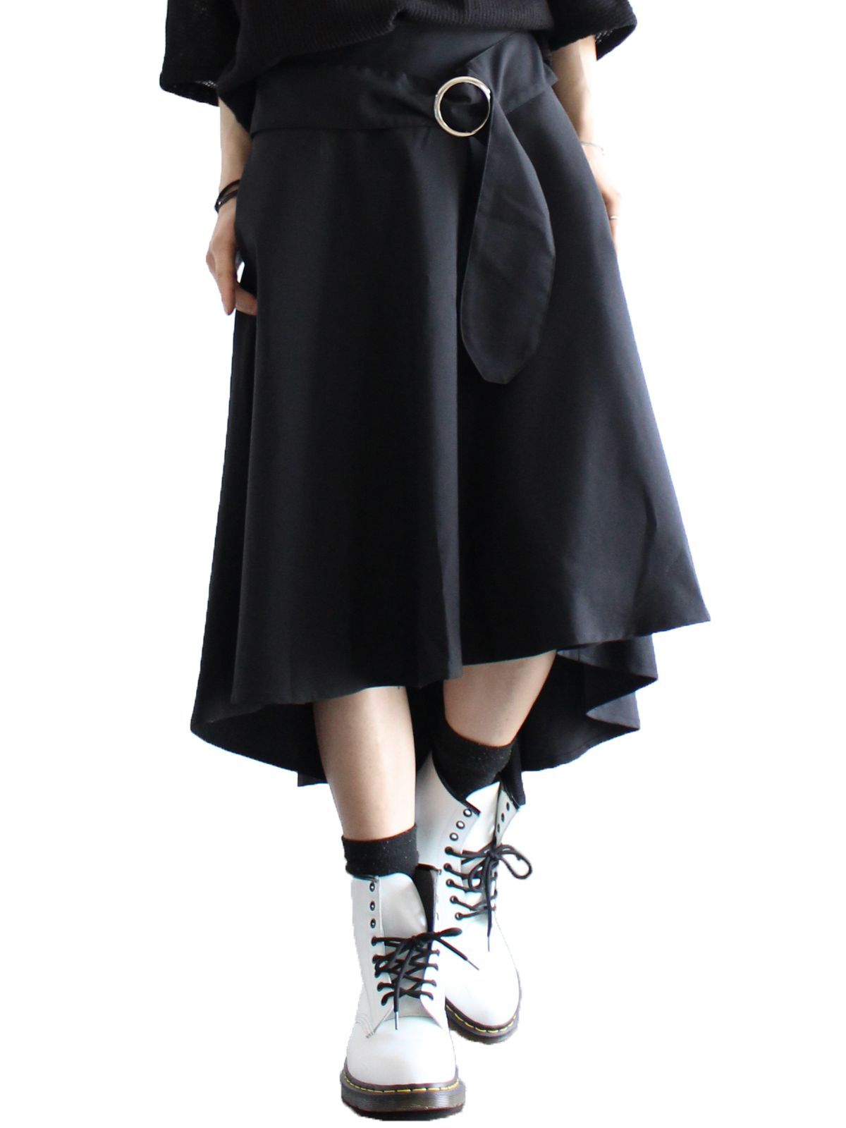 飾りベルト付きフィッシュテールスカート