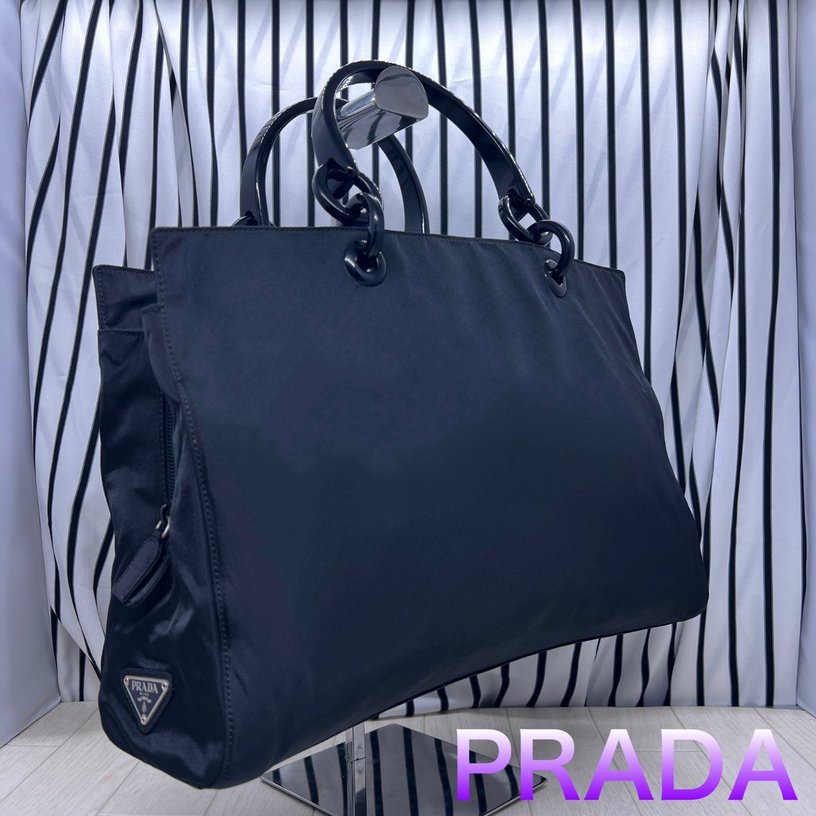 美品】PRADA×プラダ A4収納可能トートバッグ - メルカリ