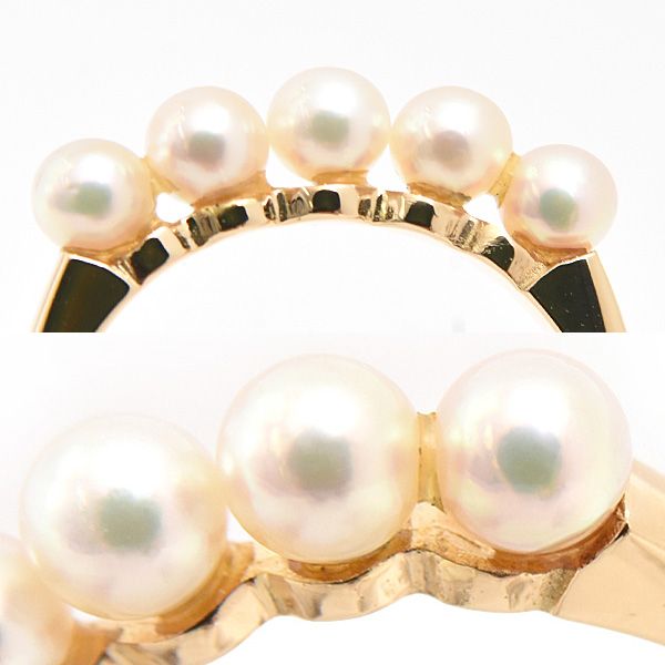 MIKIMOTO】K18 5P ベビー パール リング ミキモト あこや ベビー