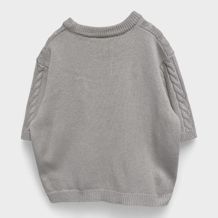 美品】【ニットップス】『半袖』[ニット] ベージュ系 (フリーサイズ 