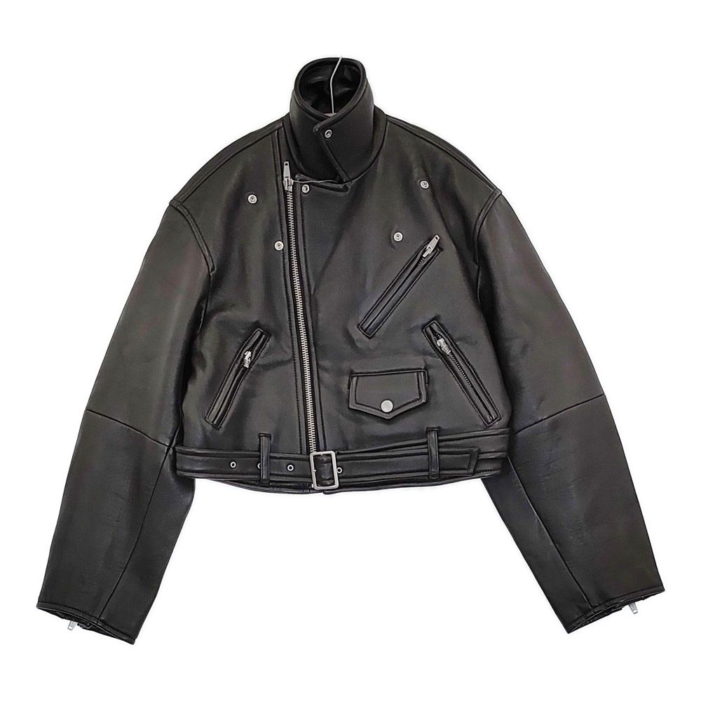 H BEAUTY-YOUTH 1625-199-4947 サイズS 羊革 レザー ライダースジャケット ブラック レディース エイチビューティアンドユース 5-0920T♪