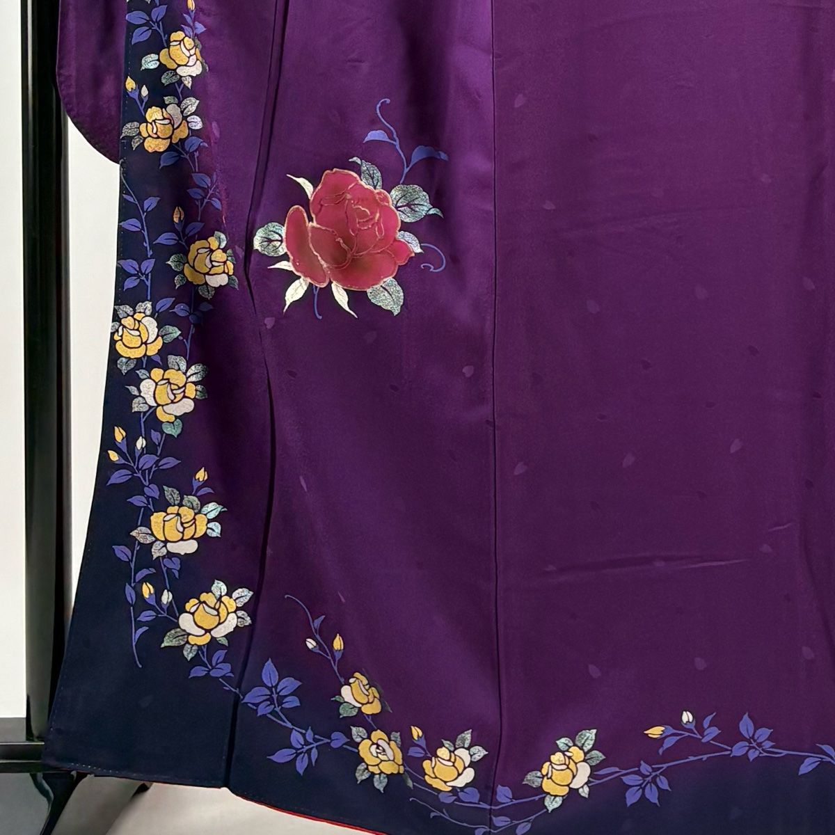 バイセル 着物 美品 名品 振袖 青紫 風景 草花 松竹梅 流水 雲文 正絹 袷 157.5cm Mサイズ ☆☆☆☆ 紫（種類（着物）振袖）（着物｜和服）：レディース