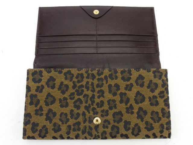 希少 FENDI 長財布 レオパード ブラック ラウンド フェンディ 財布 豹柄 FENDI - 希少 FENDI 長財布 レオパード ブラック ラウンド