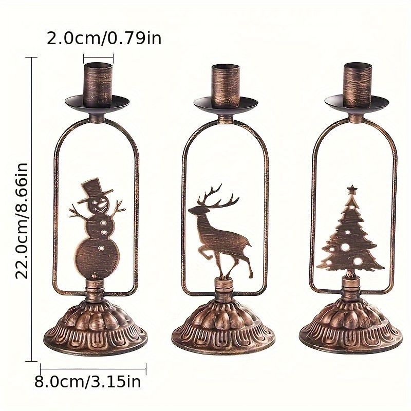 クリスマス装飾 イベント キャンドルホルダー キャンドルスタンド トナカイ 雪だるま クリスマスツリー 3個セット 鉄 インテリア 装飾 パーティー リビング ダイニング オシャレ 寝室 NEXPOTALLINN_EU