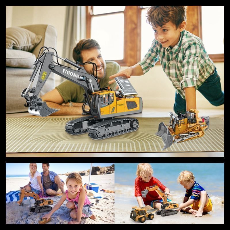 ラジコン ショベルカー ブルドーザー ダンプカー 建設車両3点セット