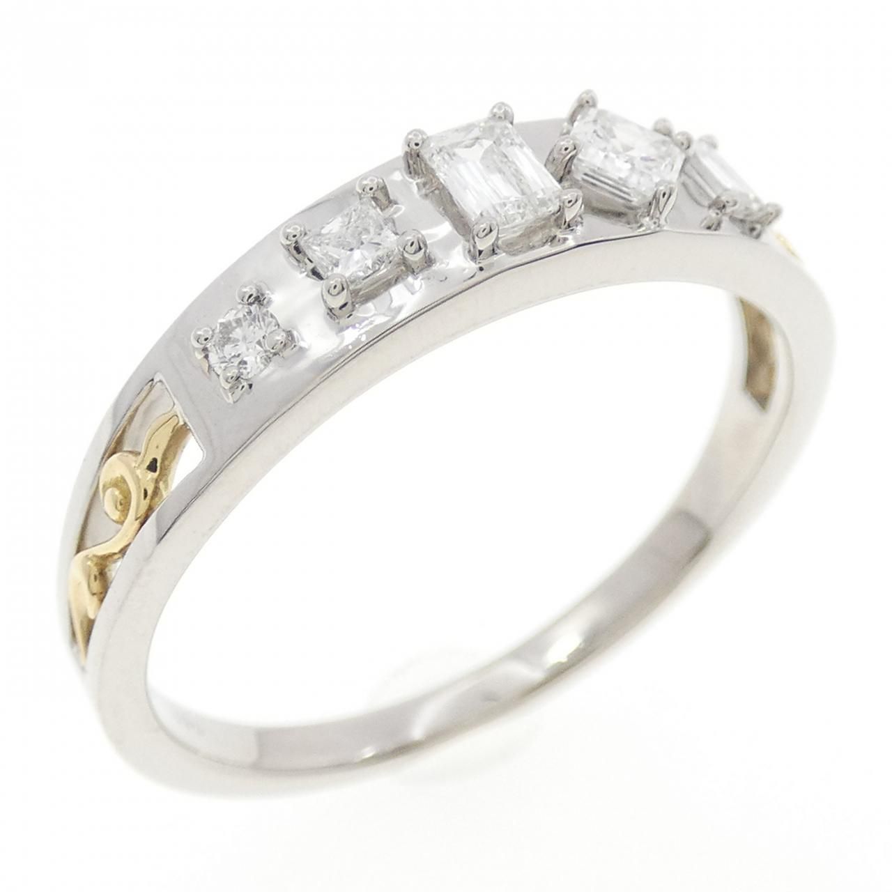 PT950|K18YG ダイヤモンド リング 0.30CT