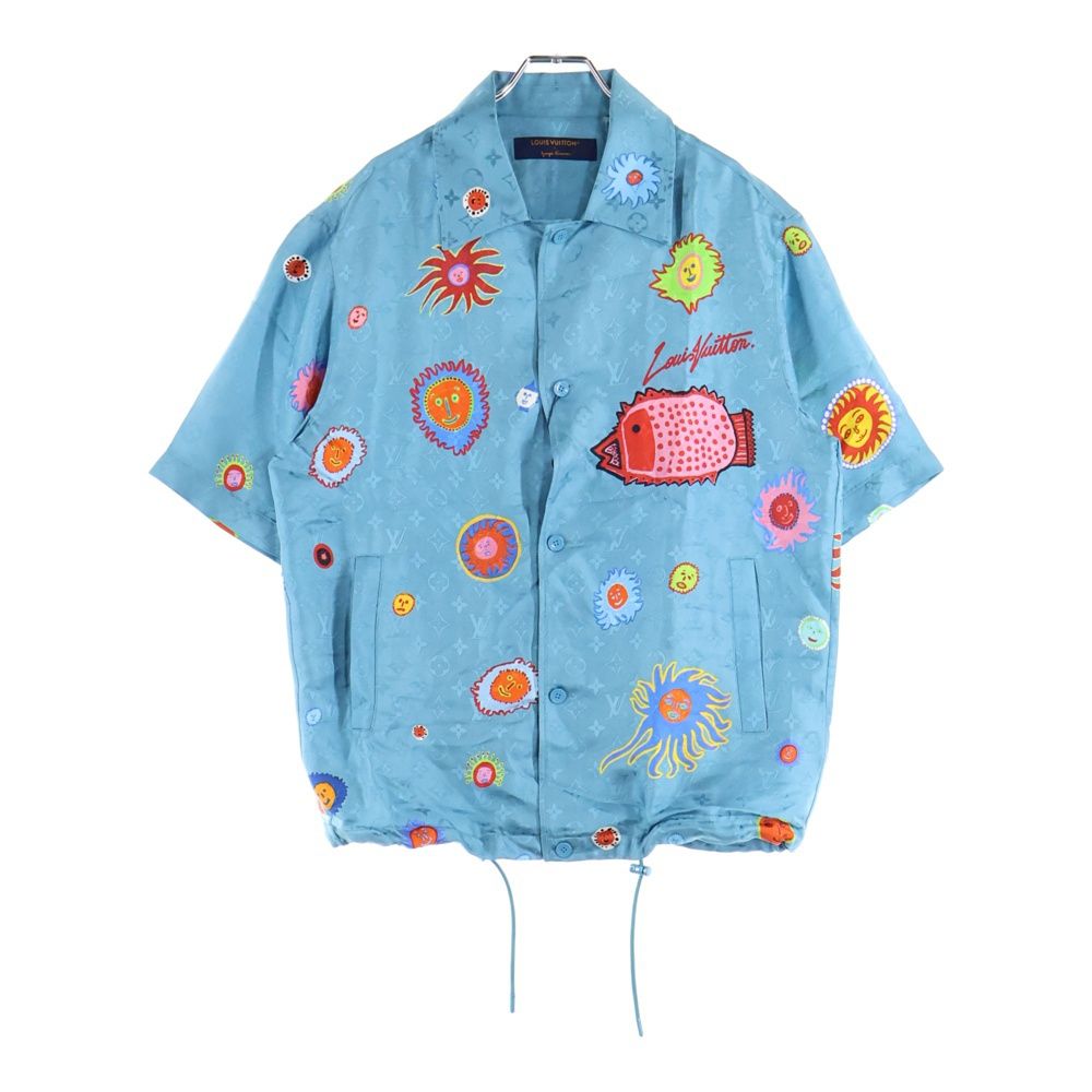 LOUIS VUITTON ルイヴィトン ×YK Monogram Face Shirt RM232H V36 HOS31W ×草間彌生 モノグラムフェイスプリント半袖シャツ ライトブルー