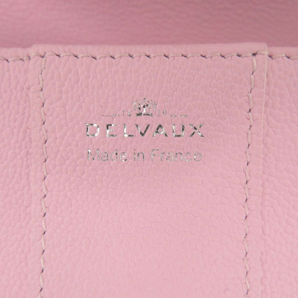 美品 デルボー ブリヨンチェーンウォレット レザー ピンク シルバーチェーン 長財布 1321【中古】DELVAUX 美品 デルボー ブリヨンチェーンウォレット レザー ピンク シルバー