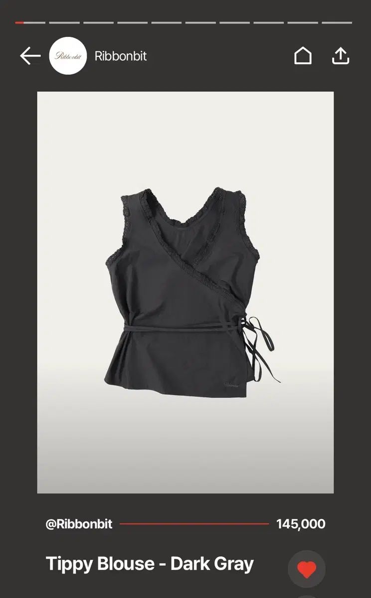 リボンライト ティピー ブラウス ダーク グレー tippy blouse dark gray