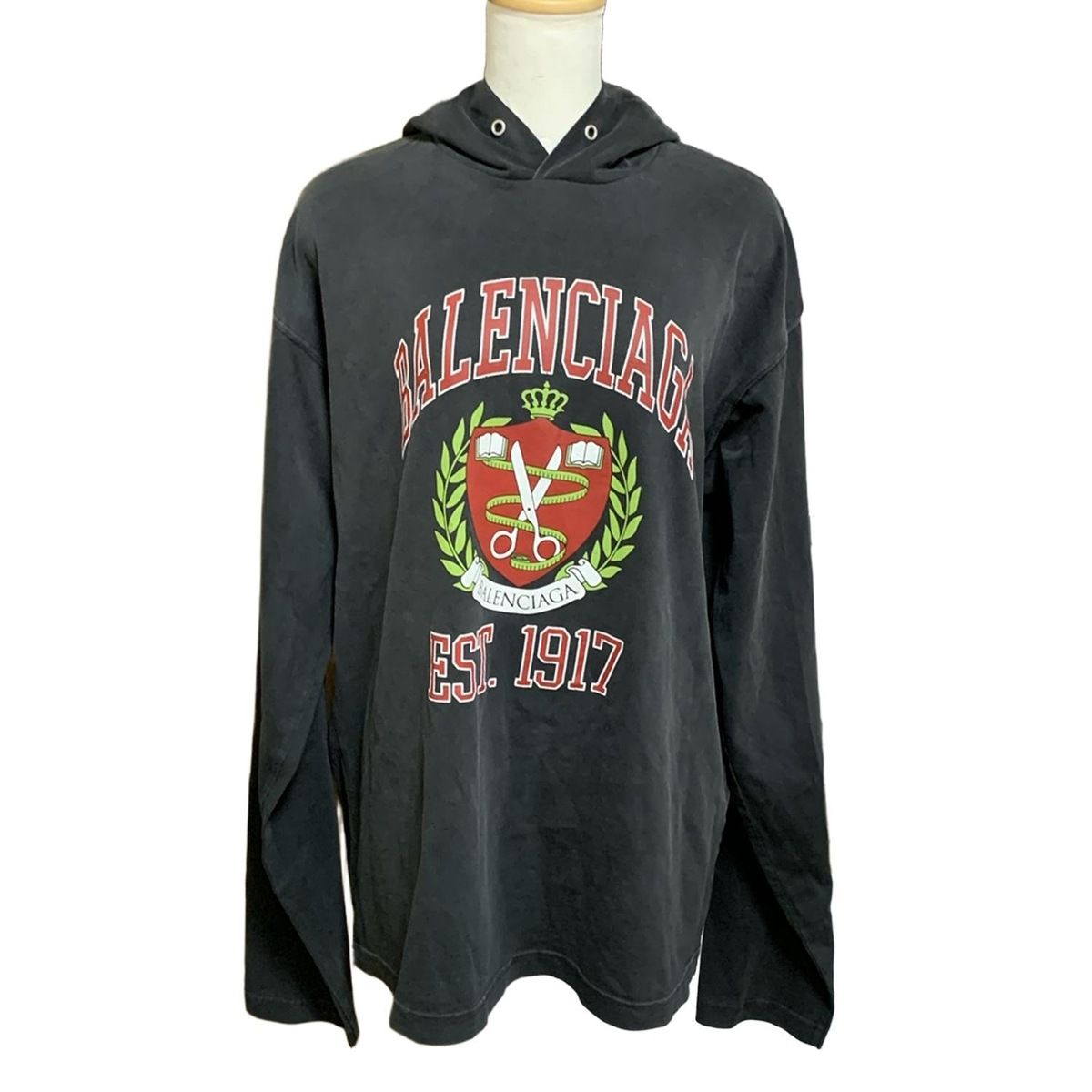 バレンシアガ パーカー サイズL ユニセックス - 674685 TLV89 ダークグレー×レッド×マルチ 長袖|UNISEX|2021年 コットン コットン