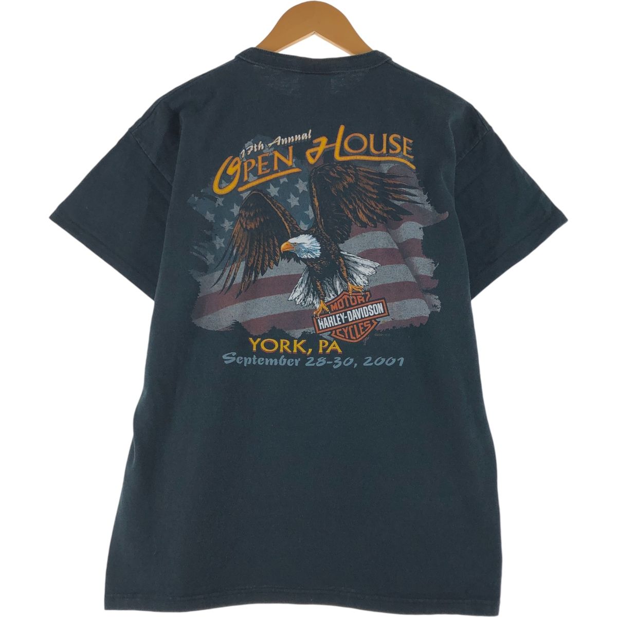 00's ハーレー 星条旗イーグル 半袖Tシャツ HARLEY DAVIDSON 古着 00年代 ハーレーダビッドソン Harley-Davidson 鷲柄