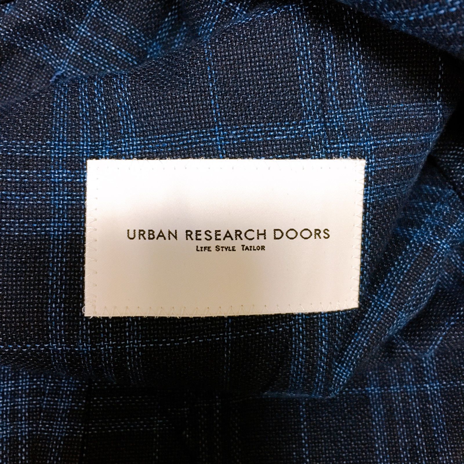 URBAN RESEARCH DOORS テーラードジャケット ネイビー チェック 