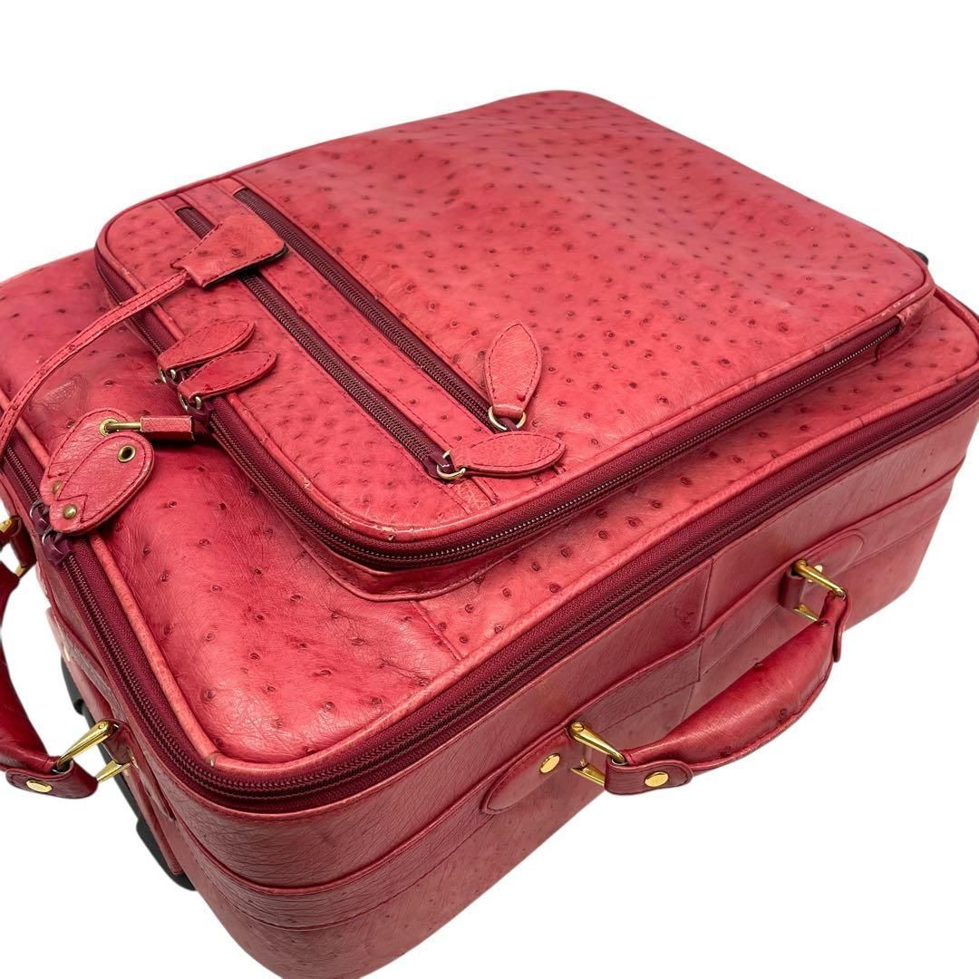 希少✨キャリーケース オーストリッチ ダチョウ トラベル ビジネス 2輪