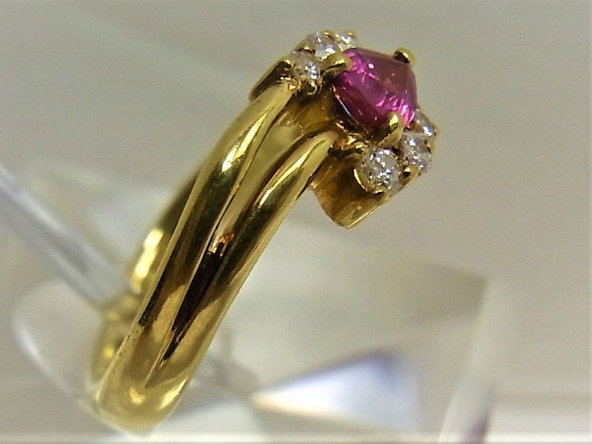 K18 18金 リング 指輪 ルビー 0.39ct ダイヤ 0.16ct - メルカリ