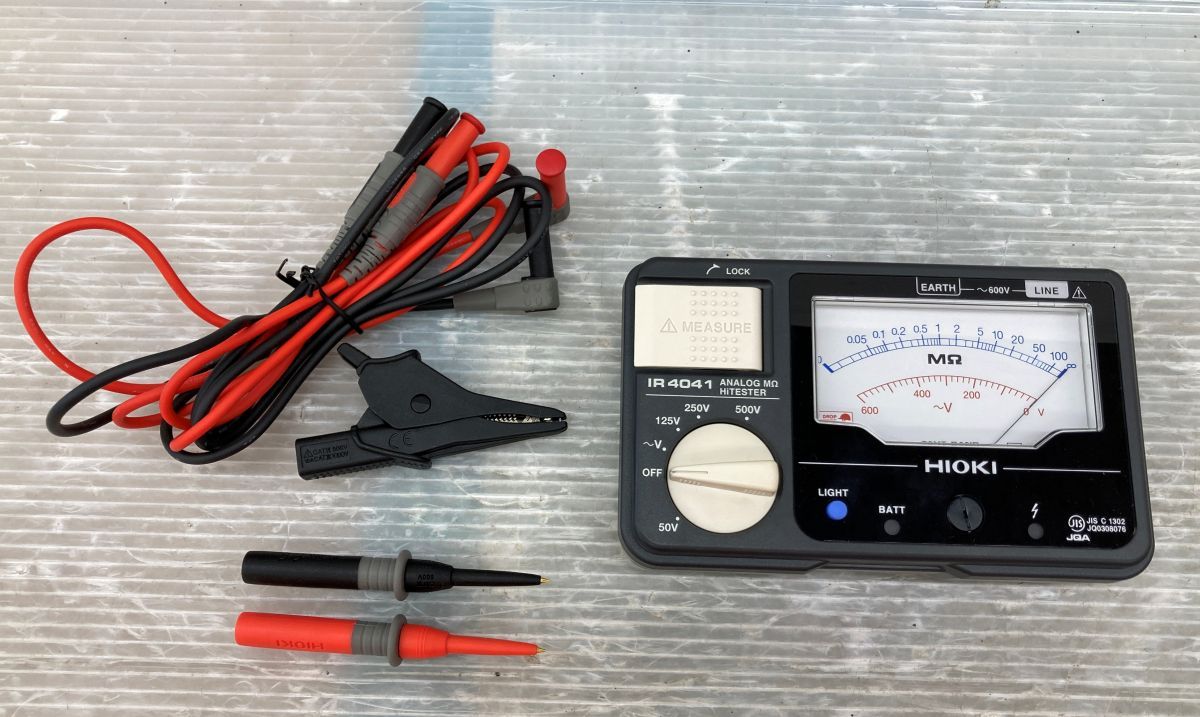 HIOKI (日置電機) 絶縁抵抗計 IR4041-11 アナログメグオームハイテスタ スイッチ付きリードセット L9788-11 付属品 HIOKI 日置電機 絶縁抵抗計(3レンジ) メガ IR4041 アナログ