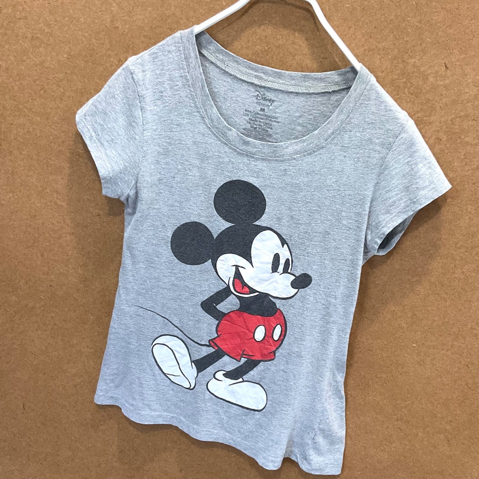 USA古着 ミッキーマウスMICKEY MOUSE ディズニーDisney 半袖Tシャツ 灰色M