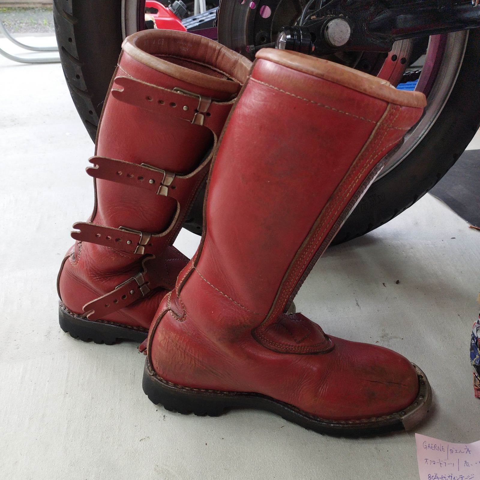 ガエルネ GAERNE オフロードブーツ 80年代ヴィンテージ RED