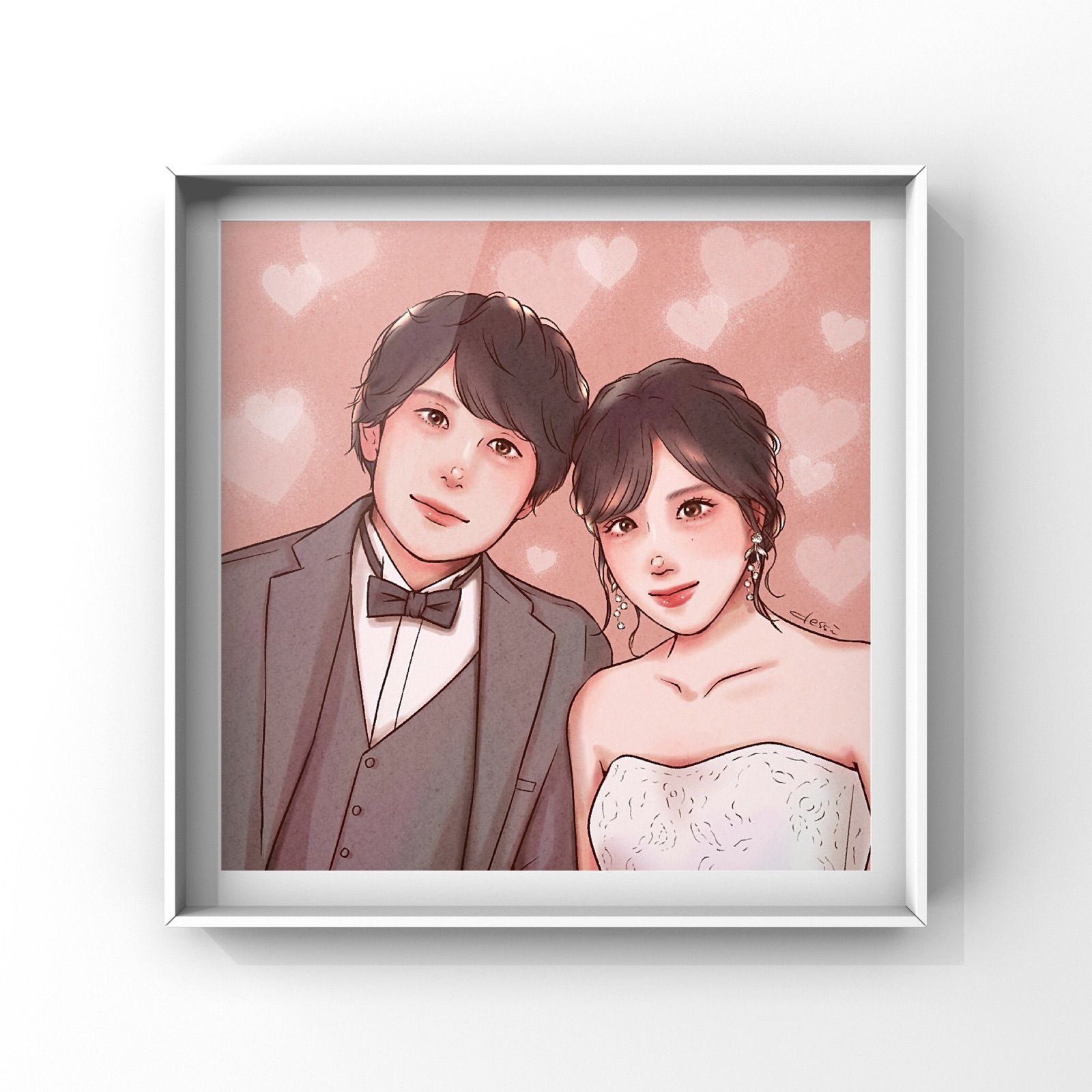 ウェルカムボード 似顔絵 ウェディング 結婚式 線画イラスト
