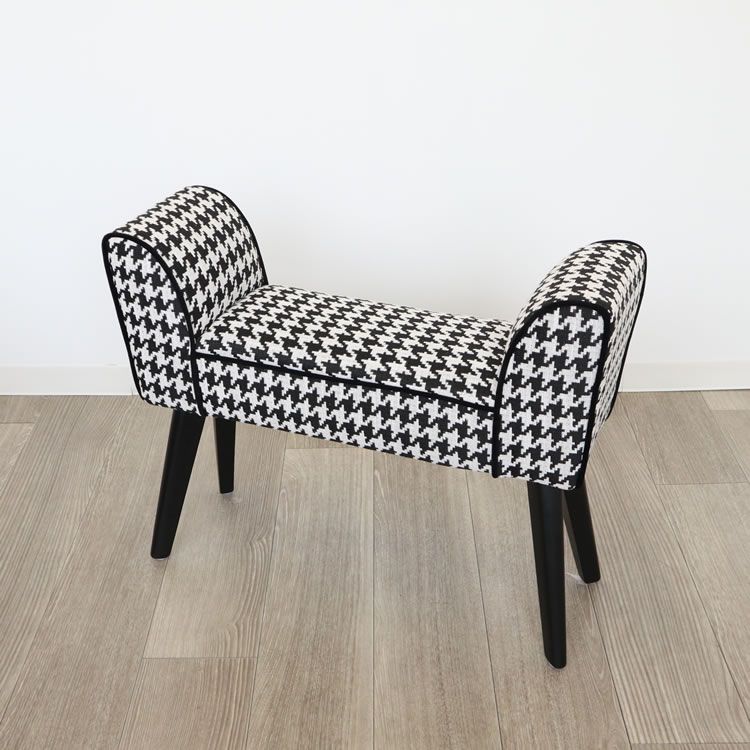スツール モダンテイスト ベンチ S 椅子 コンパクト 千鳥格子柄 ◇モダンテイスト スツール ベンチ S 椅子 千鳥格子柄チェア