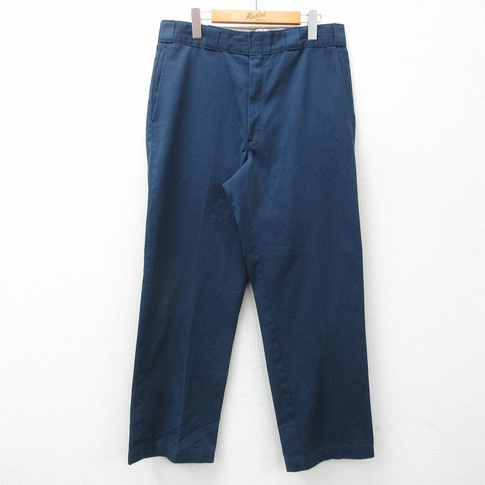 W35/古着 ディッキーズ Dickies ワーク パンツ メンズ 90s 874 タロン 紺 ネイビー 24jun06 中古 ボトムス ロング