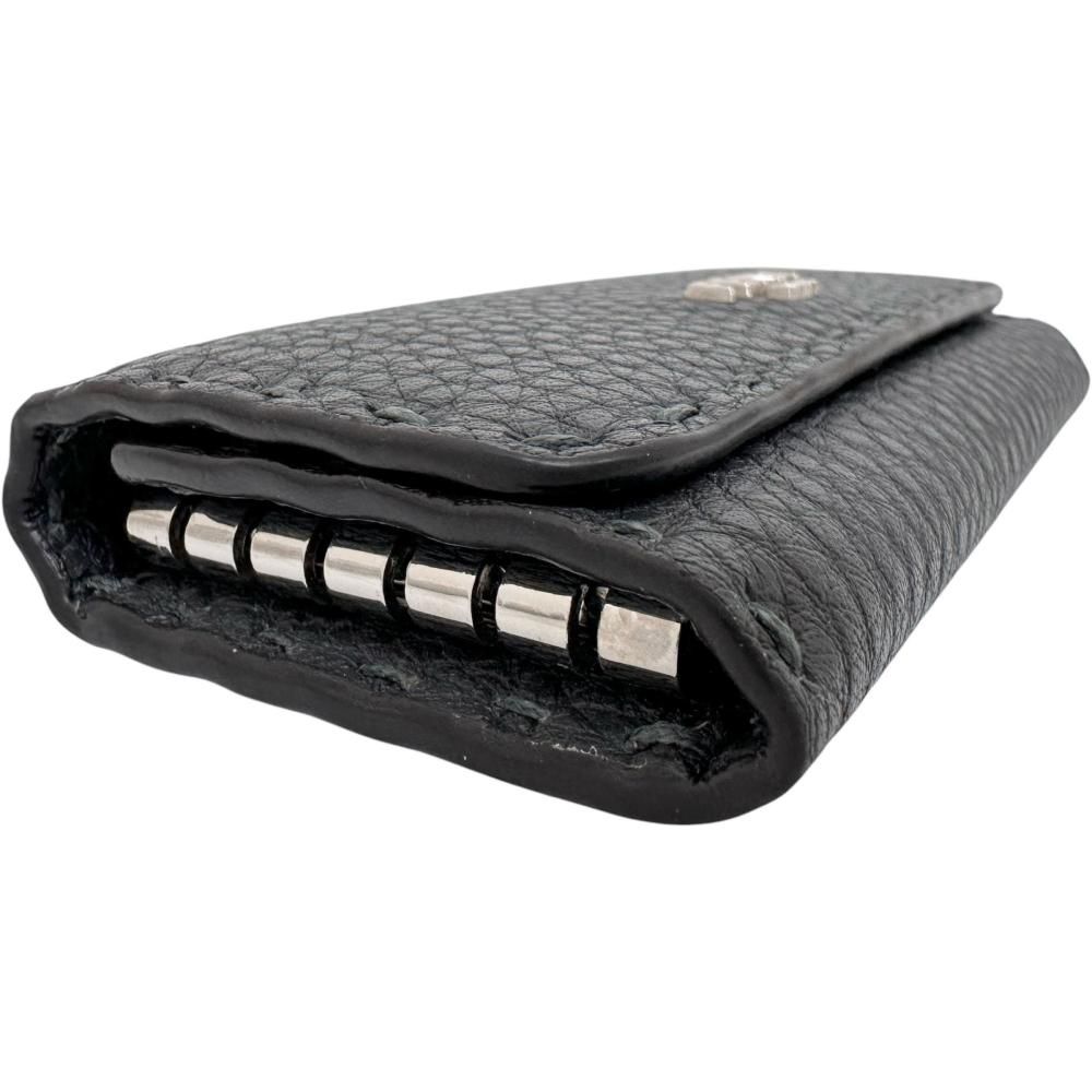 フェンディ　セレリア 6連キーケース レザー FENDI/フェンディ】セレリア 6連 キーケース レザー グレー シルバー