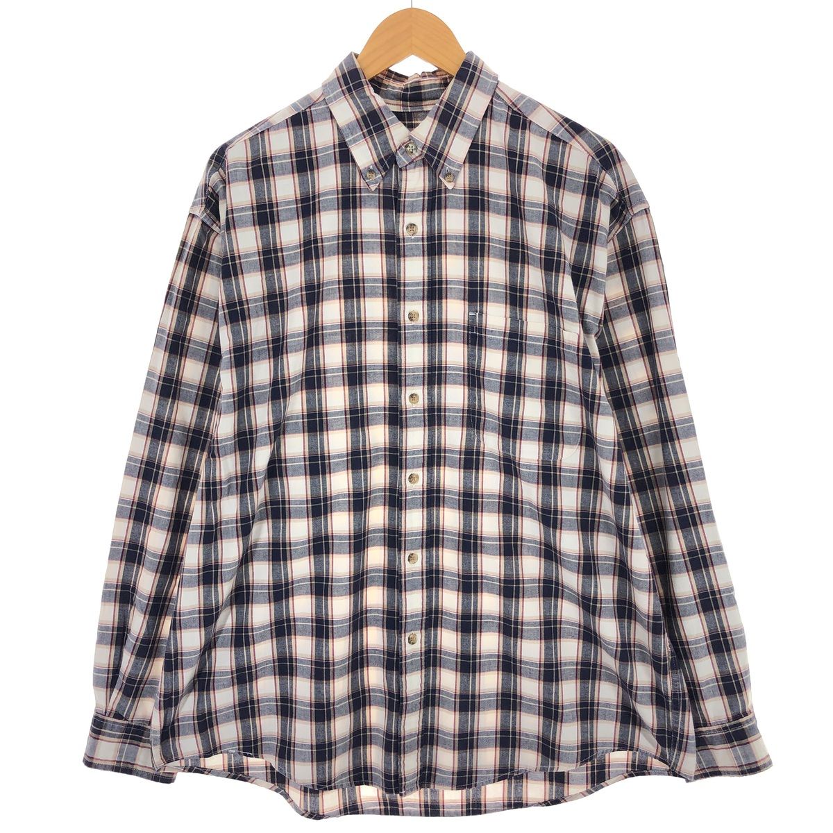 古着 エディーバウアー Eddie Bauer 長袖 ボタンダウンチェックシャツ メンズL相当/eaa496529