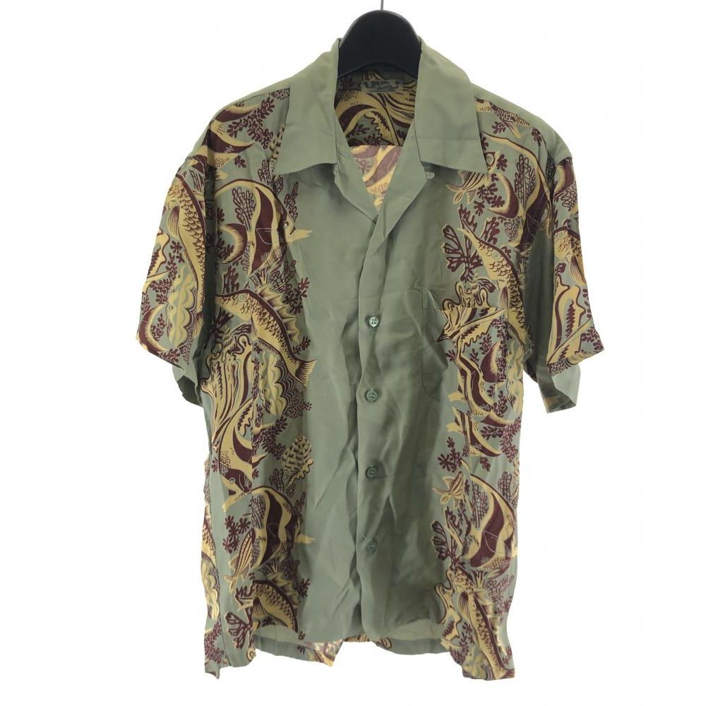 み*ん様 サンサーフ 長袖 レーヨン アロハシャツ Mサイズ SUN SURF アロハシャツ Mサイズ み*ん様 サンサーフ 長袖 レーヨン