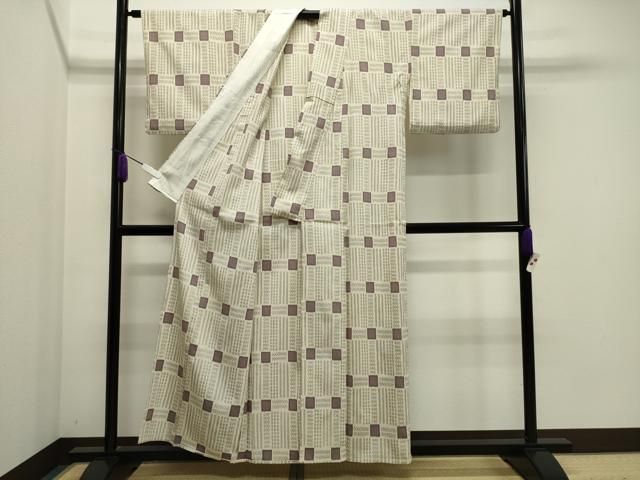 平和屋着物●上質なお召　間道　正絹　逸品　CAAU2620yc 平和屋着物○上質なお召 間道 正絹 逸品 CAAU2620yc