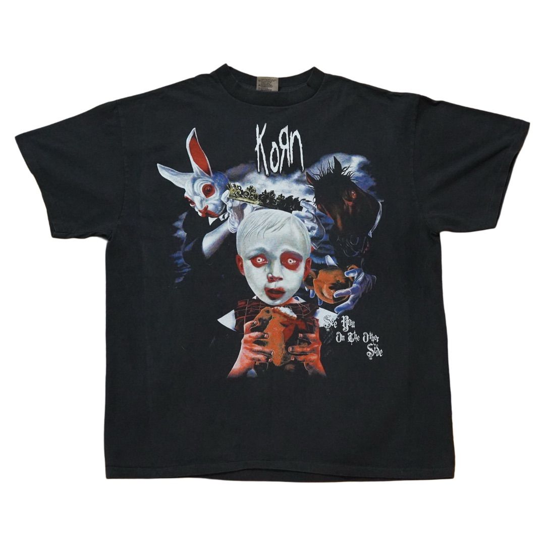 90-00s KORN コーン Tシャツ giantタグ XL相当 オリジナル コーン Tシャツ XLサイズ ブラック RESURRECCION レスレクシオン