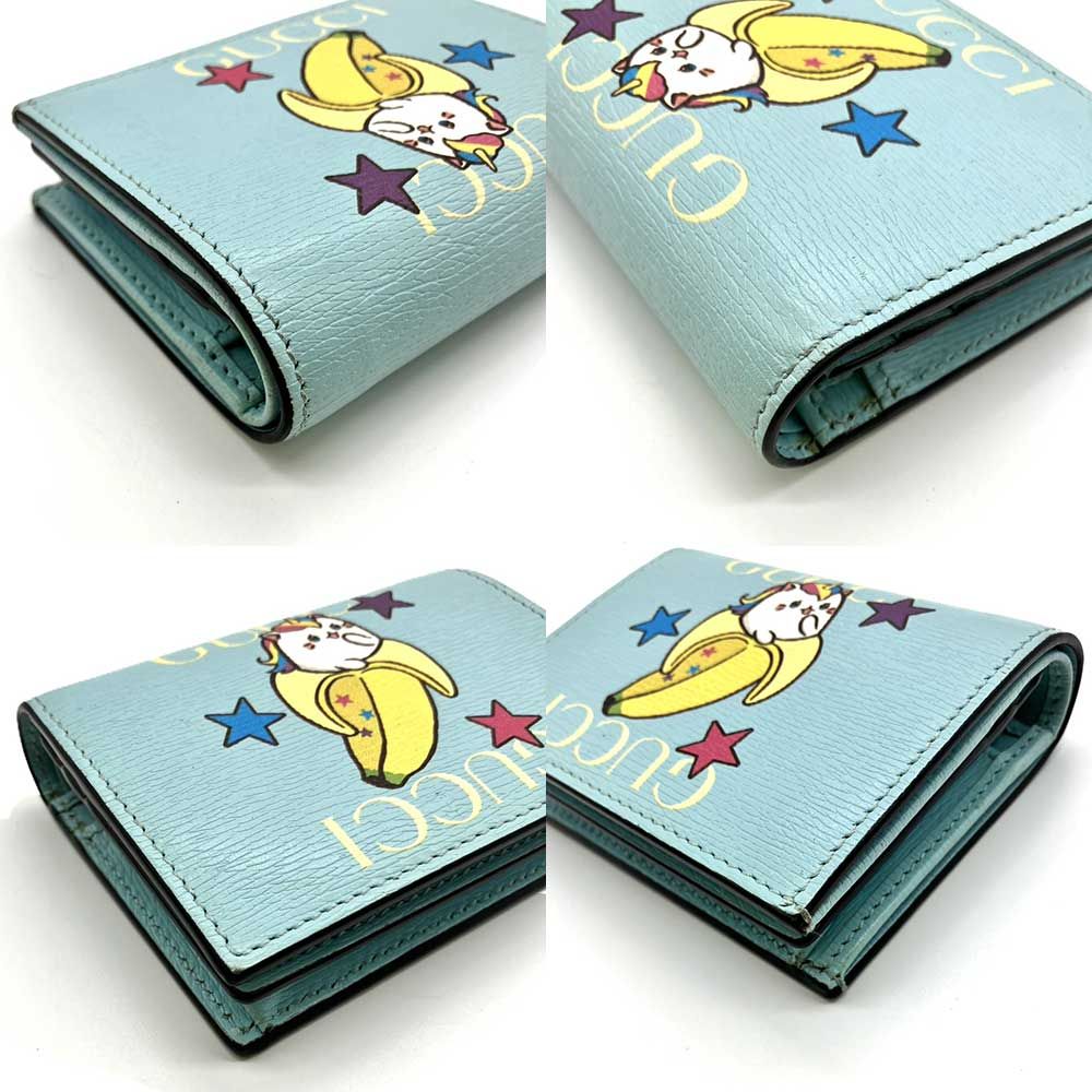 グッチ 財布 ばなにゃ コンパクトウォレット 701009 ライトブルー  