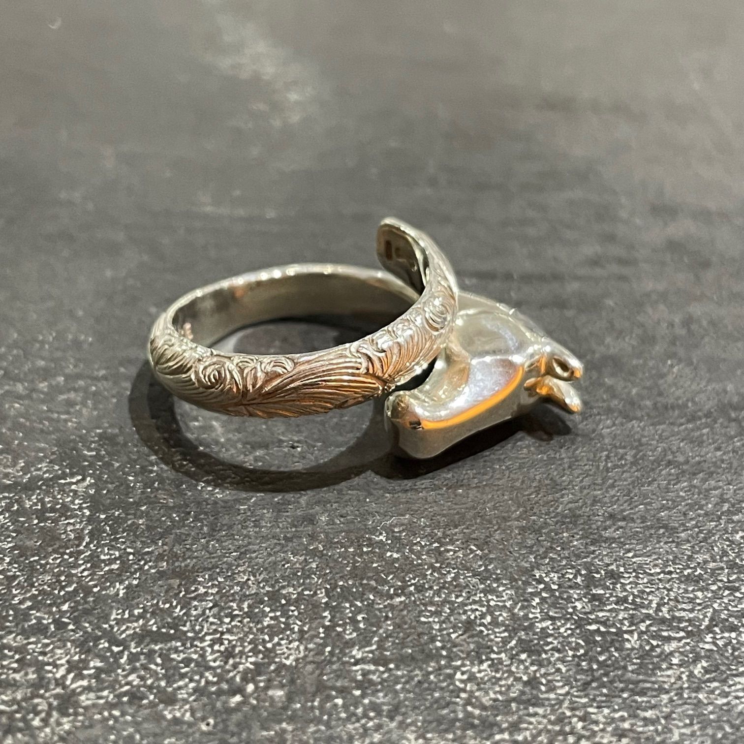 定価22000円 WAKAN SILVER SMITH Horse ring arabesqu R-079 ホース