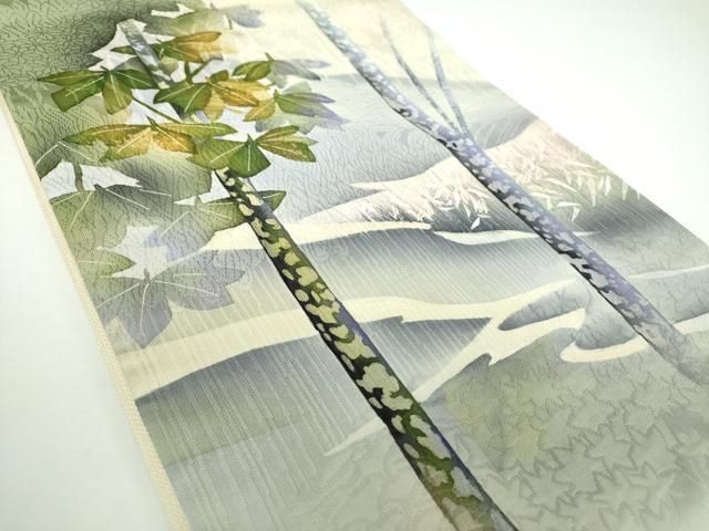 平和屋着物○江戸友禅作家 三辻与四昭 九寸開き名古屋帯 風景文