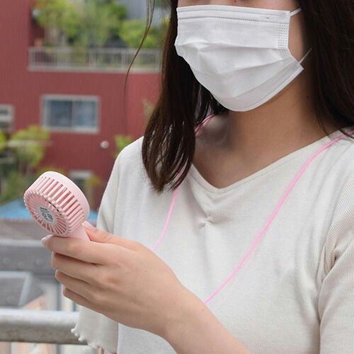 クーポン配布中-スーパー 対象 5個セット エツミ ミニハンディファン USB充電 ピンク V-82420X5