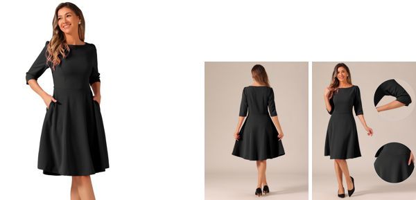 ALLEGRA K 人気 ボートネック 七分袖 シース ドレス Amazon.co.jp: [Allegra K] シースドレス ボディコンワンピース