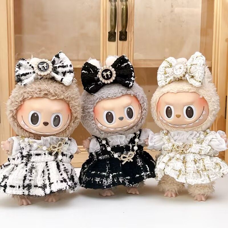 新品4点セット ワンピースlabubuラブブぬいぐるみ服17cm着せ替え
