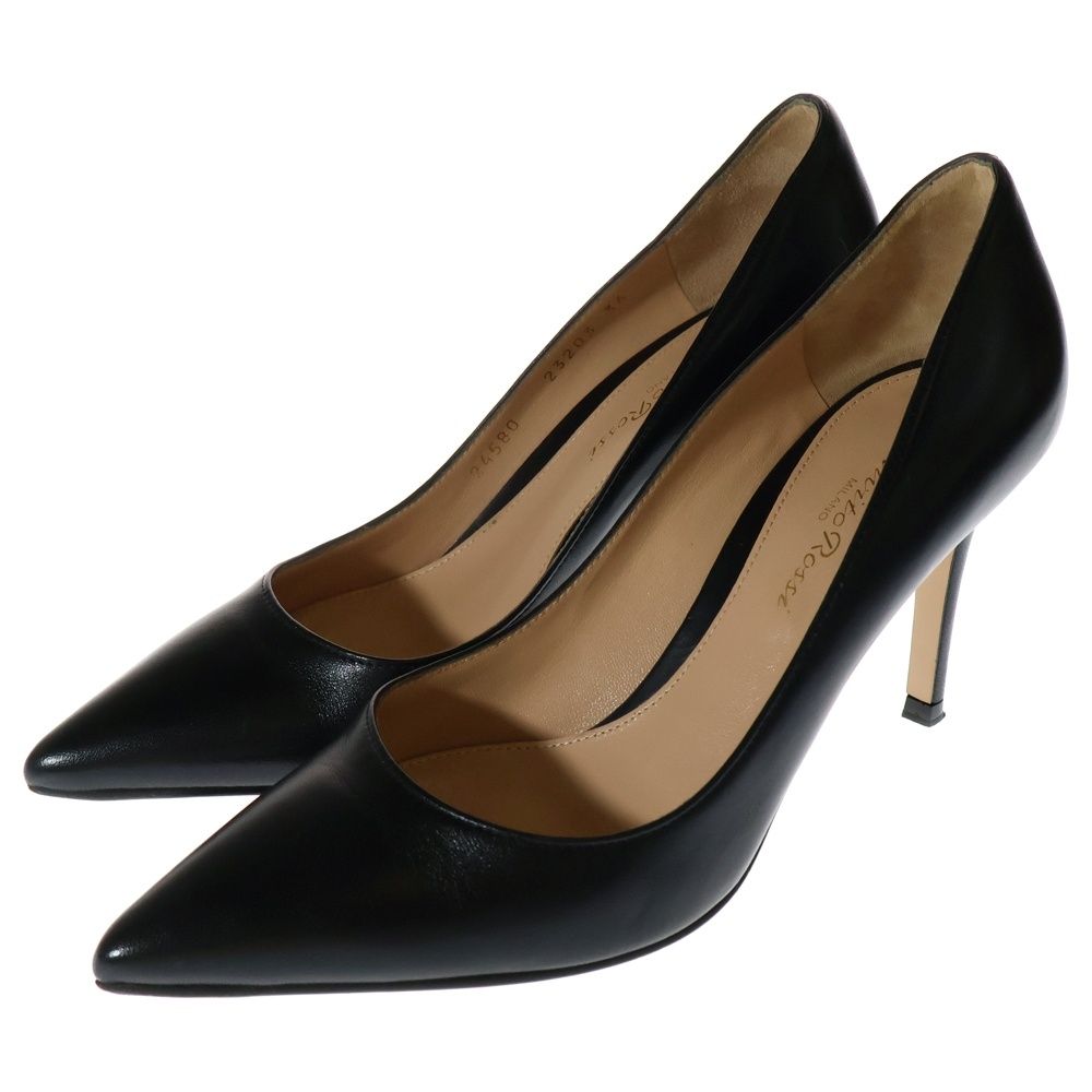 ジャンヴィトロッシ　ブラックパンプス　未使用 Gianvito Rossi (ジャンヴィト・ロッシ) レザー ヒール パンプス