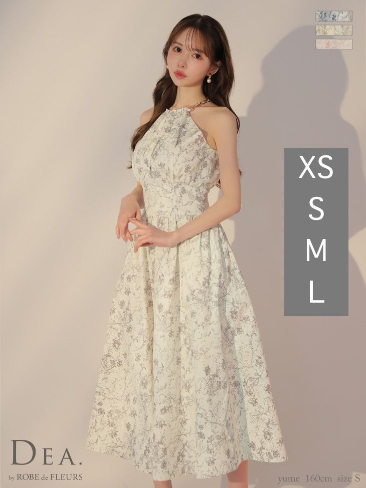 DEA by ROBE de FLEURS 花柄ロングドレス（Sサイズ／グレー） Dea by