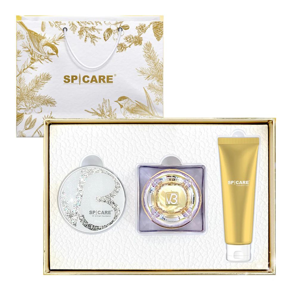 SPICARE V3 クリスマスコフレ コフレ ｖ３ルカドークリーム30ｇ ｖ３ハンド＆アイ―クリーム50ｇ ｖ３ブリリアントファンデーション15ｇ