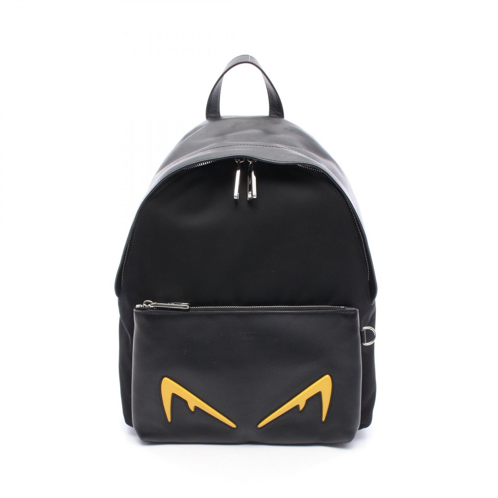 フェンディ FENDI リュックサック バックパック モンスターバグズ 7VZ042 ブラック レザー ナイロン モンスターバグズ バックパック ユニセックス Used A